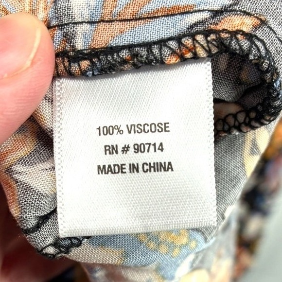 MSK Medium NWT Floral Maxi Dress Ruffle Neck Tie Keyhole Boho Costal Grandma - Picture 4 of 7